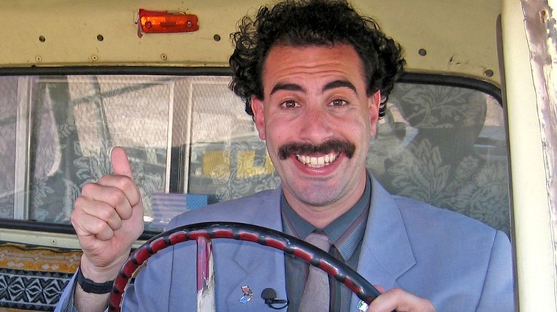 Borat giving a thumbs up in "Borat" (2006)