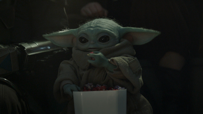 Grogu eating snacks in The Mandalorian and Grogu