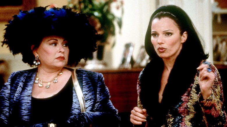 Cousin Sheila and Fran Fine dressed up and looking annoyed on "The Nanny" (1993-1999)