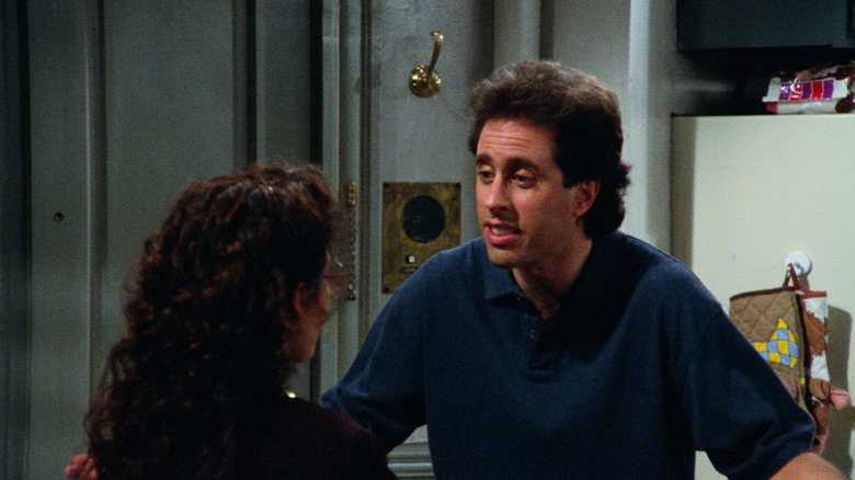 Jerry talking to Elaine on Seinfeld