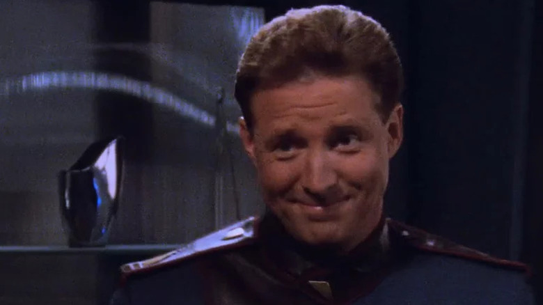 John Sheridan smirking on Babylon 5