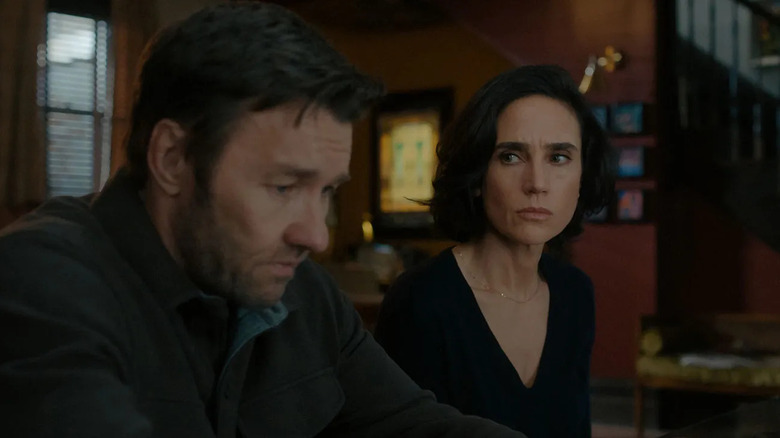 Jason looking down and Daniela looking at him in Dark Matter