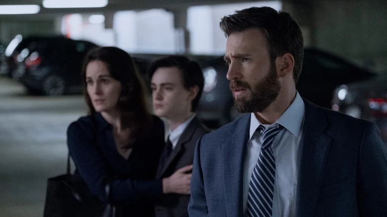 Andy looking concerned in front of Laurie and Jacob in Defending Jacob