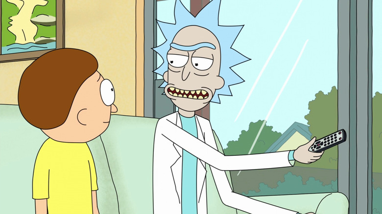 Rick and Morty watching TV in "Rick and Morty"
