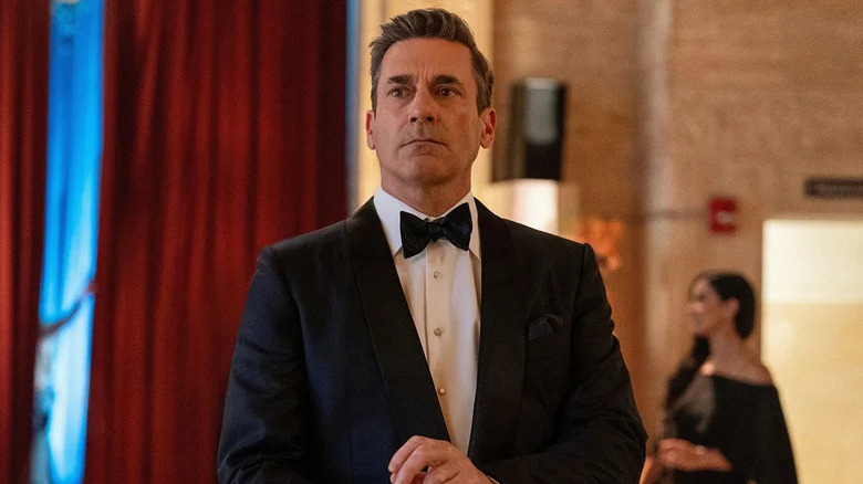 Andrew Cooper wearing a tuxedo on Your Friends & Neighbors
