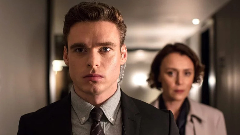 David Budd escorting Julia Montague on "Bodyguard" (2018)