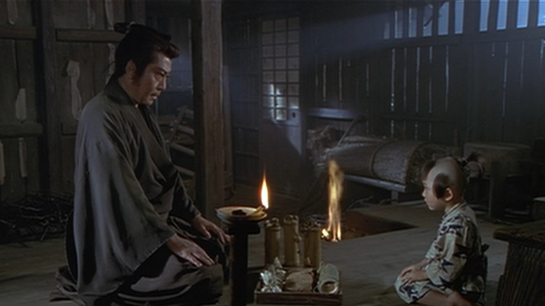 Ogami Ittō and Daigoro sitting together on Lone Wolf and Cub