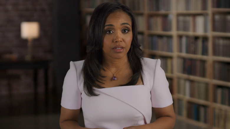 Faith Jenkins talking to camera in the docuseries "Killer Relationship with Faith Jenkins" (2022-present)