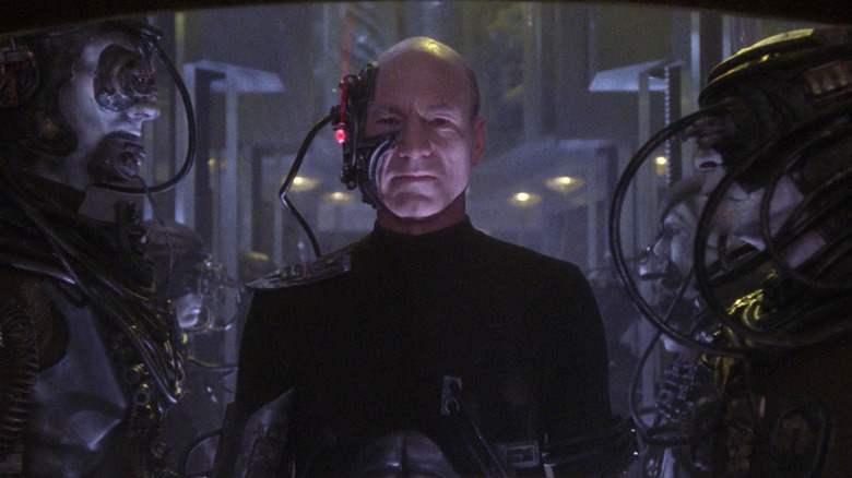 Locutus on the viewscreen in "Star Trek: The Next Generation"