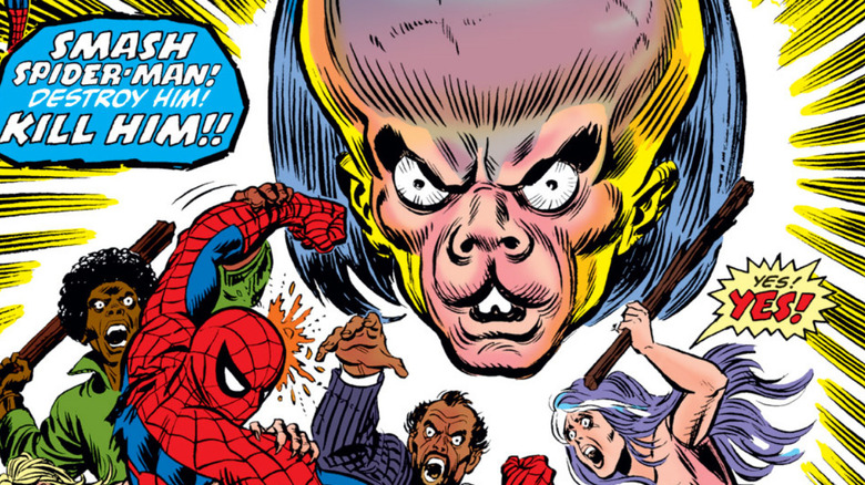 The Mindworm compels his victims to attack Spider-Man in Amazing Spider-Man #138