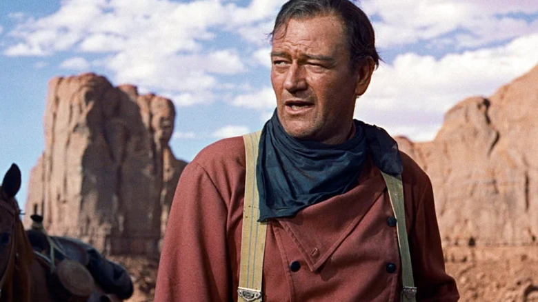 Ethan Edwards looks out over the desert in The Searchers (1956)