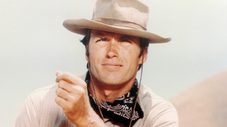 Rowdy Yates stares into the distance in "Rawhide"