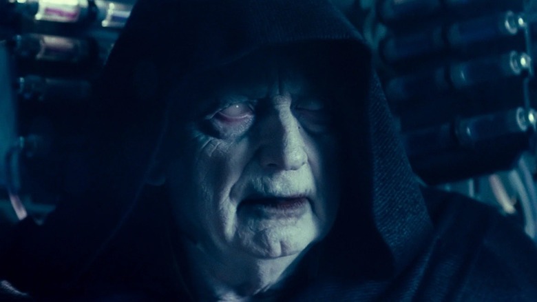 Palpatine on his throne in Star Wars: The Rise of Skywalker (2019)