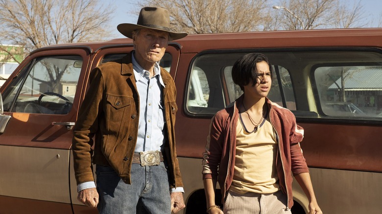 Mike Milo with his young travel companion in Cry Macho (2021)