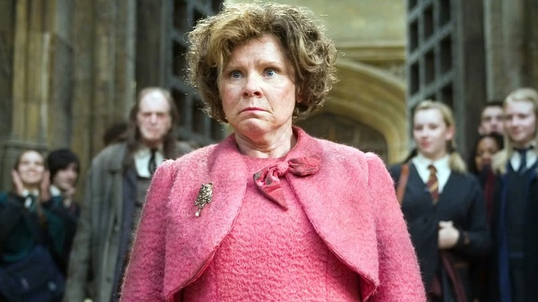 Dolores Umbridge with tousled hair in "Harry Potter and the Order of the Phoenix."
