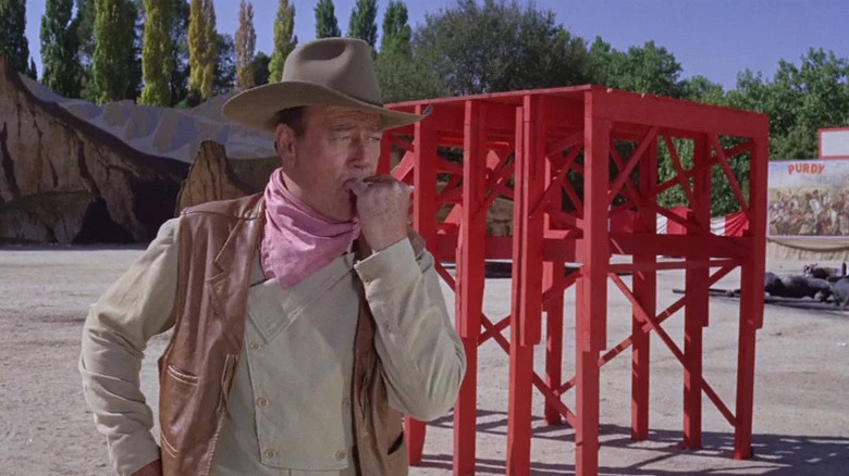 Matt Masters standing next to a red platform on Circus World