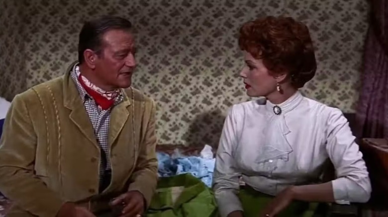 McLintock speaking to a lady in McLintock!