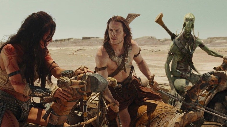 John Carter forming a plan with his Mars pals in "John Carter"