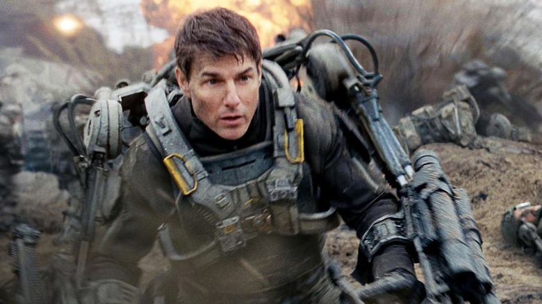 Major William Cage stuck in the dirt in "Edge of Tomorrow"