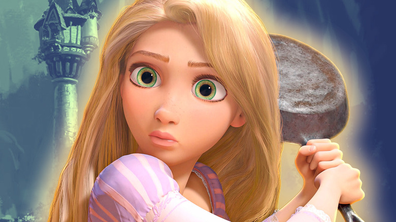 Rapunzel wielding her frying pan in 