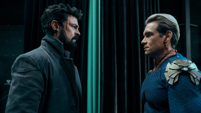 Billy Butcher staring down Homelander in "The Boys"