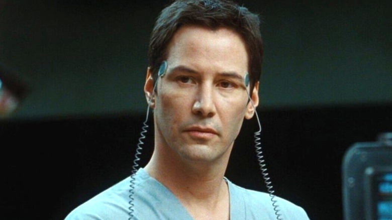 Klaatu with monitors and wires attached to his head in "The Day the Earth Stood Still" (2008)