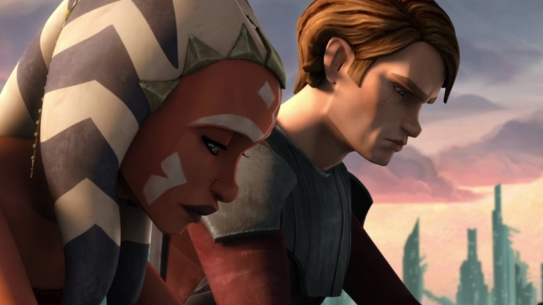 Ahsoka Tano and Anakin Skywalker look down on Star Wars: The Clone Wars (2008-2020)