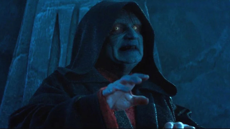 Palpatine sits in his throne in Star Wars: Episode IX — The Rise of Skywalker (2019)