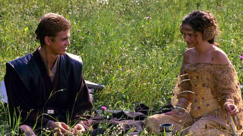 Anakin and Padmé on a grassy picnic in "Star Wars: Attack of the Clones"