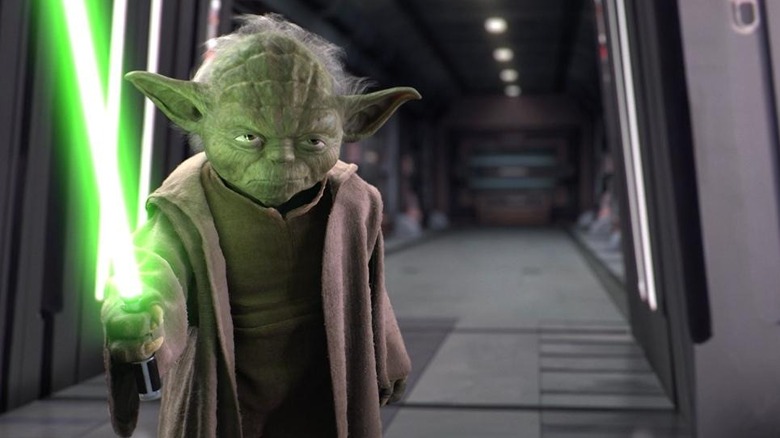 Yoda preparing to fight Palpatine in Revenge of the Sith (2005)