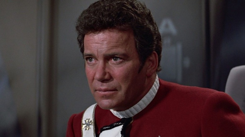 Rear Adm. James T. Kirk looking determined in the center seat in "Star Trek III: The Search for Spock" (1983)