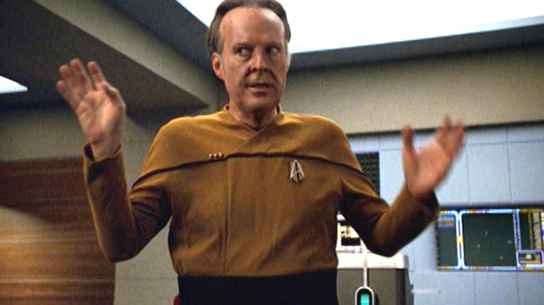 Barclay in an alternate future uniform on Star Trek: Voyager (2001)