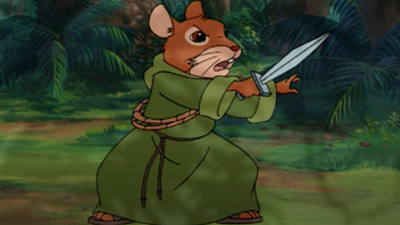 Matthias holding a dagger Redwall