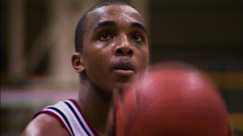 A pivotal shot getting thrown