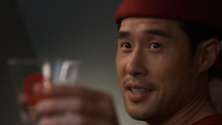 Ben as a flight attendant