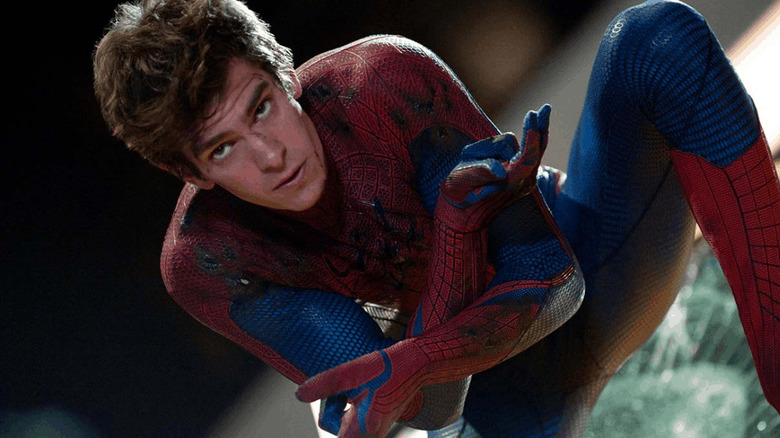Andrew Garfield's Spider-Man crouching