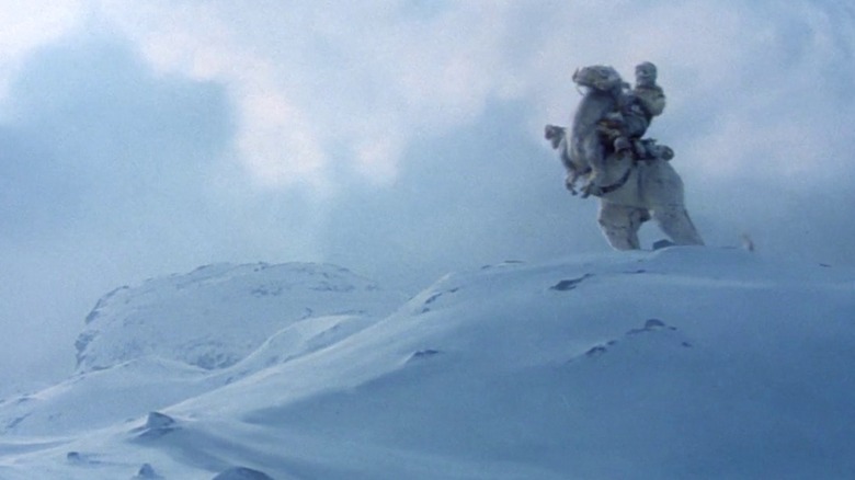 Luke riding the Taun Taun on Hoth in The Empire Strikes Back (1980)z`