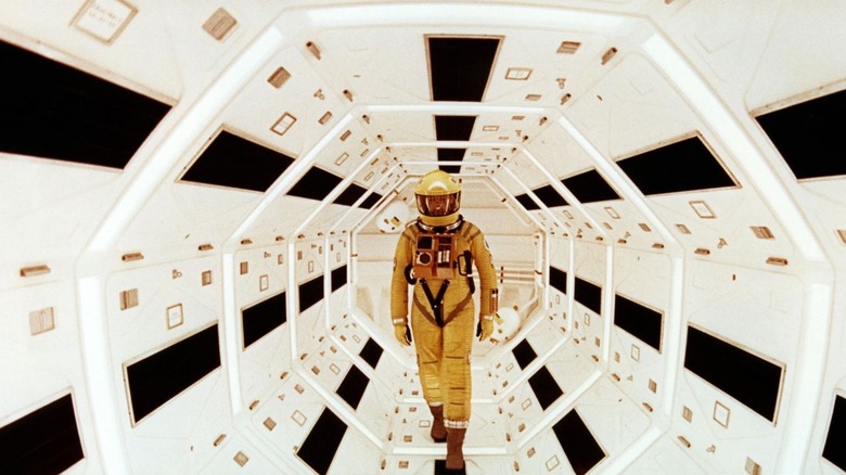 Astronaut walking through Discover One in 2001 A Space Odyssey