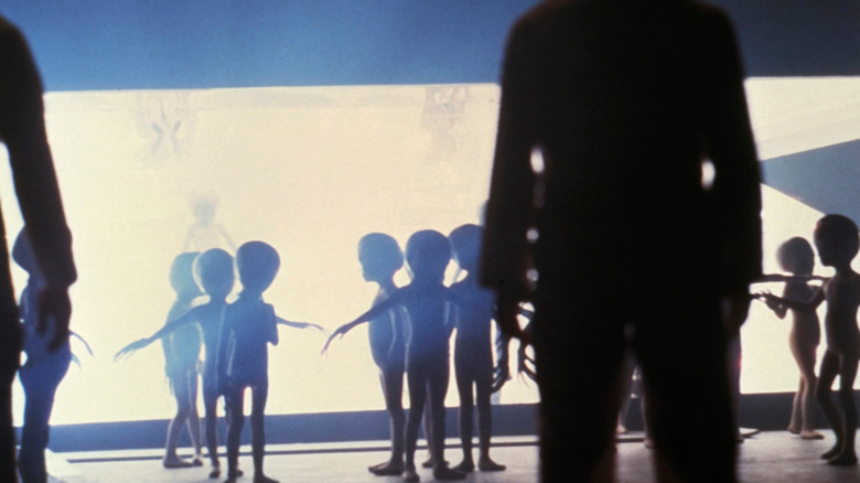 The aliens walking around in Close Encounters of the Third Kind