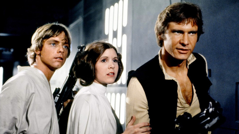 Luke Leia and Han fighting in Star Wars: A New Hope
