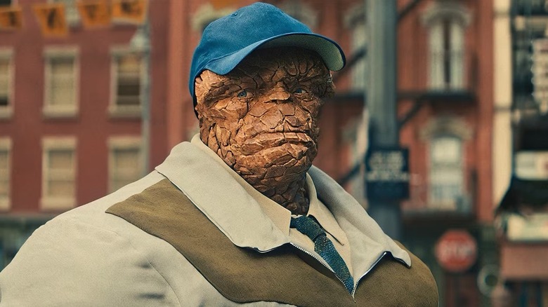 Ben Grimm looking forlorn in "The Fantastic Four: First Steps" (2025)