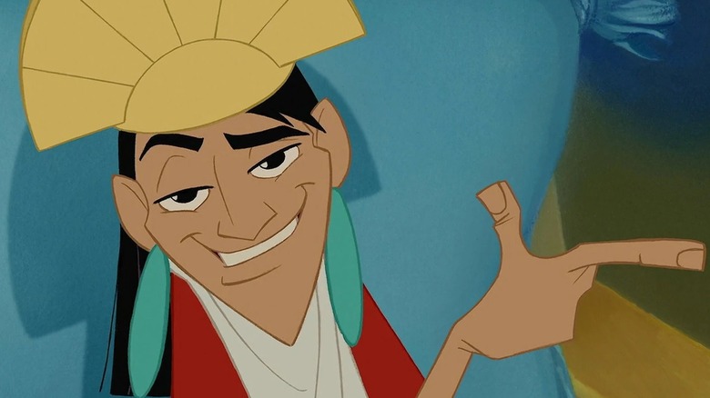 Kuzco looking smug and pointing