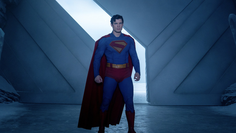 Superman standing in front of door in Superman (2025)