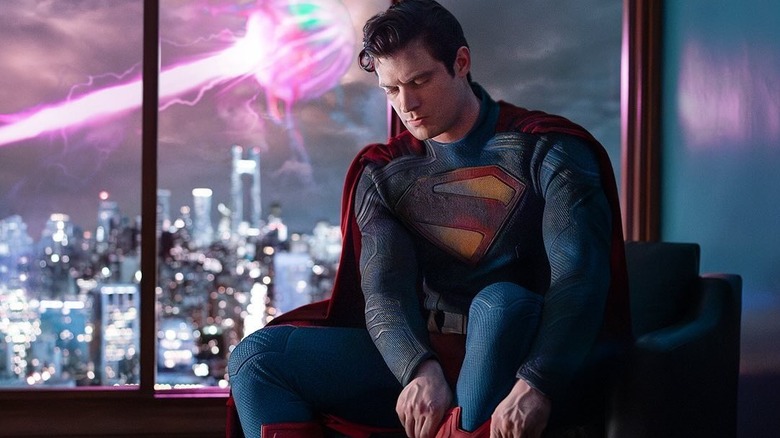 Superman suiting up for an adventure in Superman (2025)