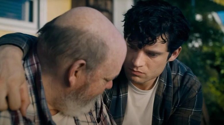 Pa Kent and Clark sharing a tender moment in Superman (2025)