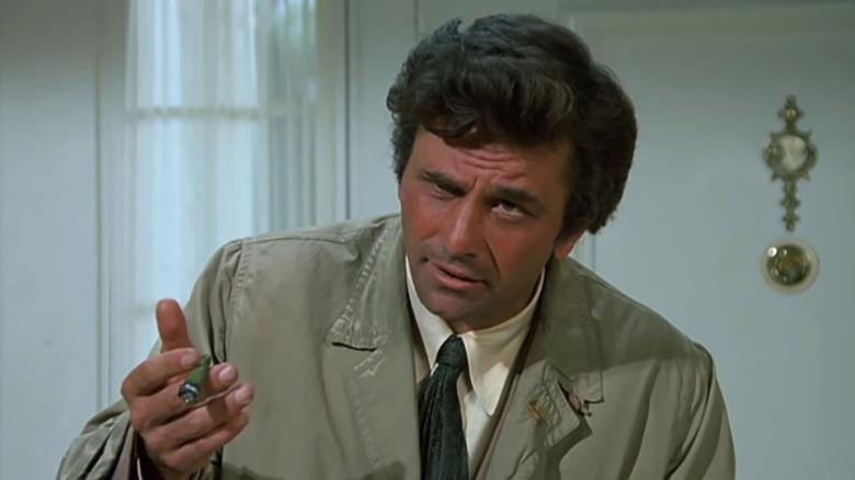 Detective Columbo interrogates a suspect in "Columbo"
