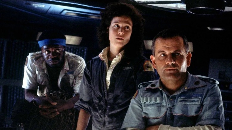 Ripley, Parker, and Ash talk on the Nostromo in Alien (1979)