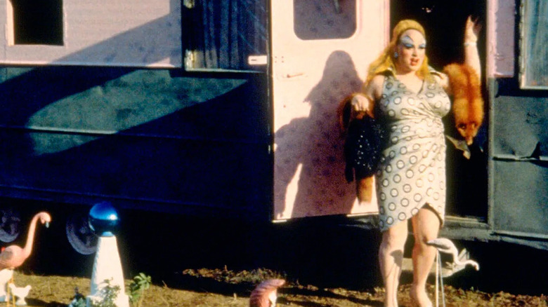 Divine in her trailer in Pink Flamingos (1972)