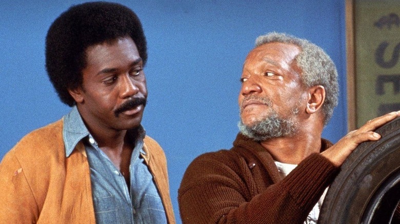 Lamont Sanford looking disapprovingly at his father Fred Sanford