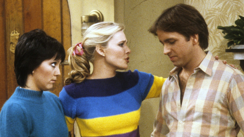 Janet and Chrissy comforting Jack in Three's Company